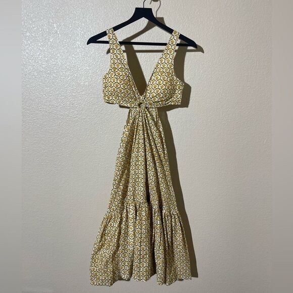 HoliChic Elegant Yellow Patterned Dress - Picture 1 of 5